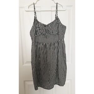 SO black and white gingham mini dress